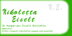 nikoletta eiselt business card